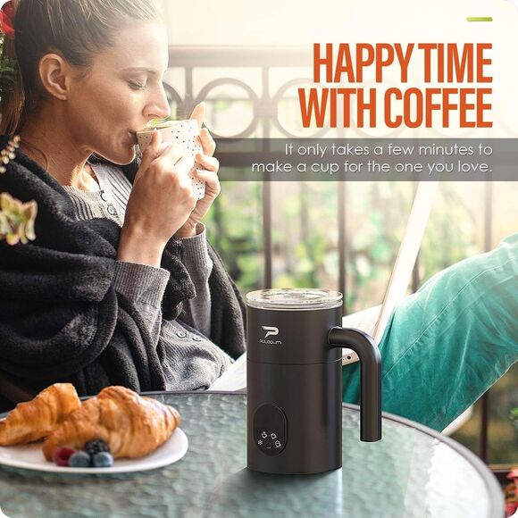 Puldoum Milk Frother & Steamer 11.8OZ Hot & Cold for Black Coffee Cappuccino New - Picture 5 of 5